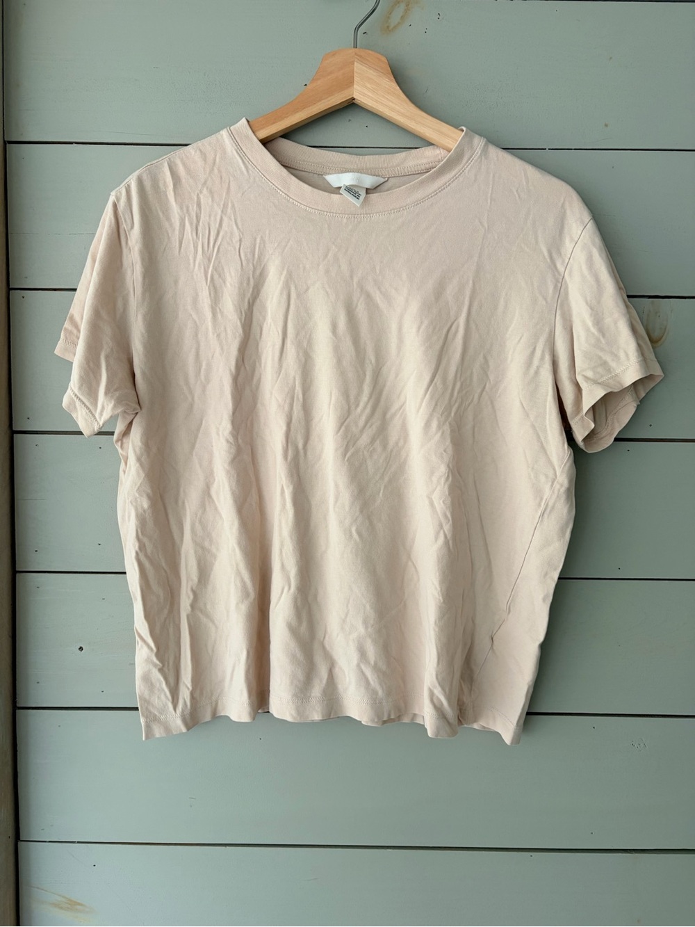 H&M Beige Relaxed Fit Crewneck T-Shirt – Medium
